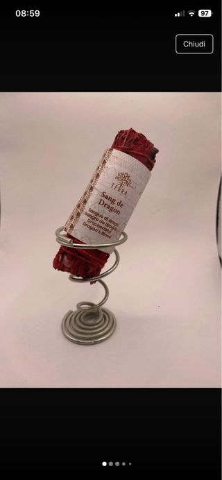 Spirale porta smudge e smudge Sangue di Drago
