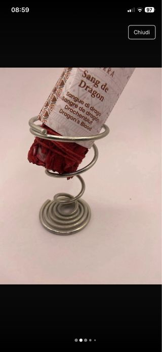 Spirale porta smudge e smudge Sangue di Drago