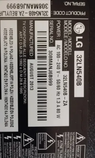 Fuente Alimentación EAX64905001 LG 32LN540B