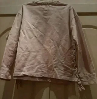 Sudadera rosa palo con cordones