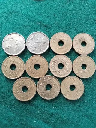 20 Monedas España 25 y 50 Pesetas