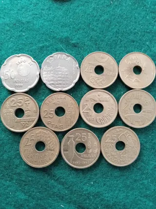20 Monedas España 25 y 50 Pesetas