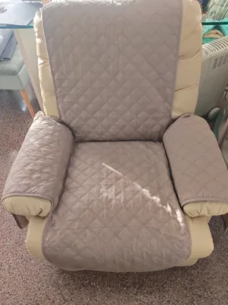 Sillón relax piel beige