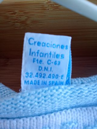 Pelele lana bebé 9-12 meses