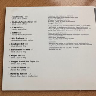 CD The Police Synchronicity SACD SUPER AUDIO