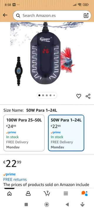 Calentador Hygger para acuario