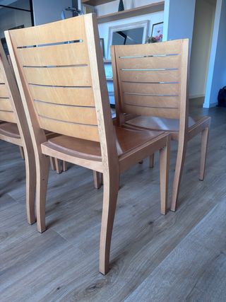 Juego de 6 sillas de madera maciza