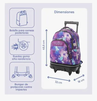 Mochila escolar con ruedas Totto