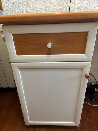 Escritorio madera con cajones puertas 194x50x78