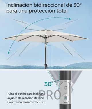 Sombrilla de jardín de 270cm - Songmics