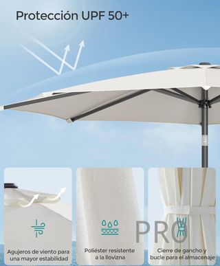 Sombrilla de jardín de 270cm - Songmics