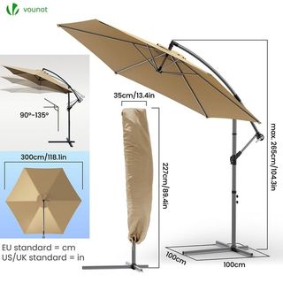 Parasol VOUNOT 3m Caqui Excéntrico