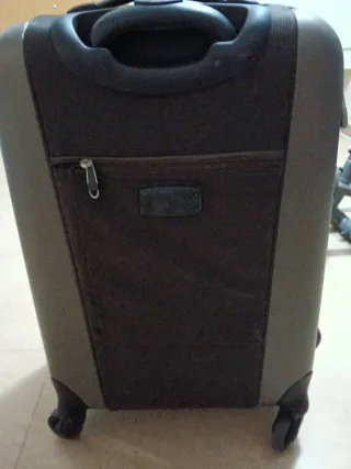 Maleta de viaje Nobuck beige y marrón