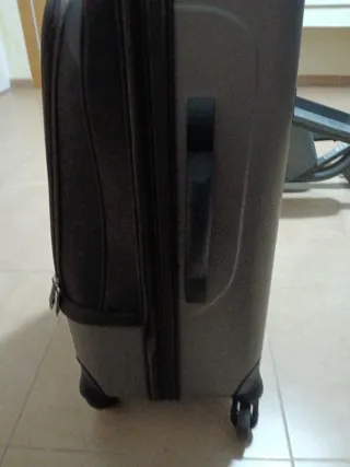 Maleta de viaje Nobuck beige y marrón