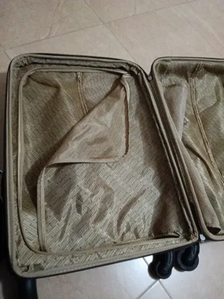 Maleta de viaje Nobuck beige y marrón