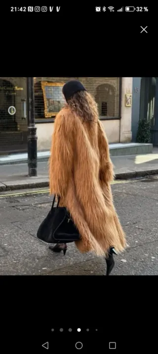 Abrigo pelo marrón talla única nuevo