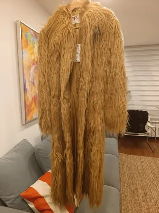 Abrigo pelo marrón talla única nuevo