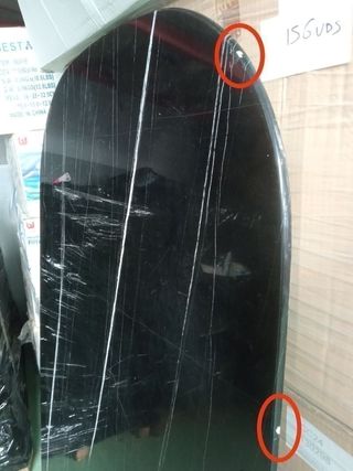 Mesa de Comedor de Cristal Efecto Mármol Negro