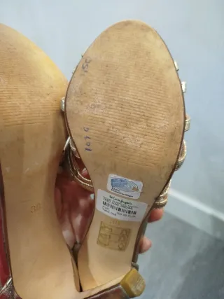 Sandalias doradas tacón 10cm