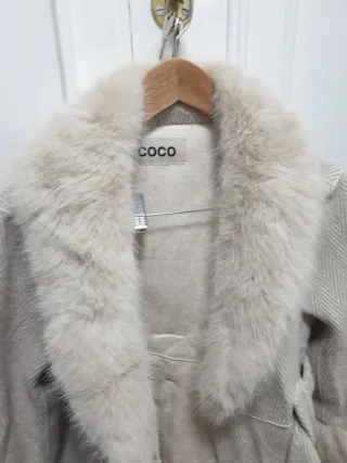 Chaquetón pelo Coco beige/blanco