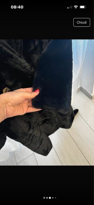 Cappotto pelliccioso nero