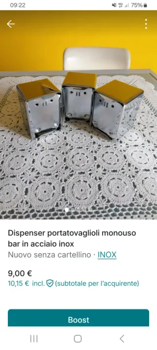 Dispenser portatovaglioli acciaio inox