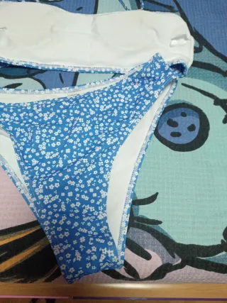 Bikini floral azul talla M
