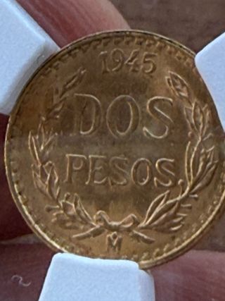 Moneda 2 Pesos Mexicanos Oro
