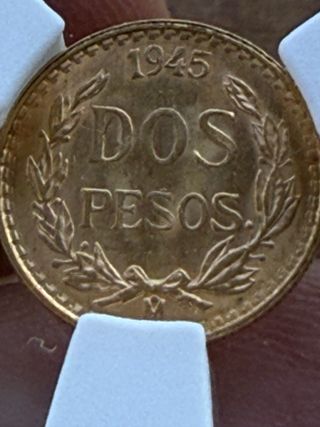 Moneda 2 Pesos Mexicanos Oro
