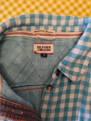 Camisa Tommy Hilfiger cuadros celeste Talla S