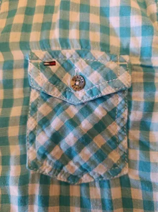 Camisa Tommy Hilfiger cuadros celeste Talla S