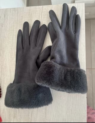 Guanti eleganti con pelliccia taglia unica