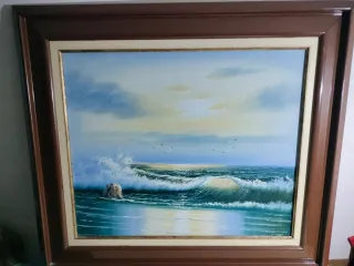 Cuadro Pintura Mar Oleo