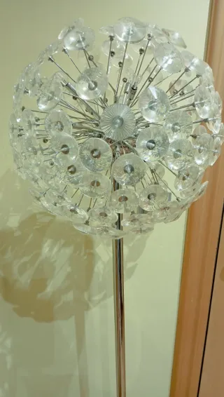 Lámpara moderna cristal y metal