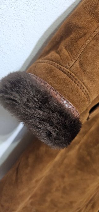 Elegante Cappotto Marrone Shearling