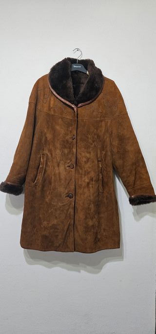 Elegante Cappotto Marrone Shearling