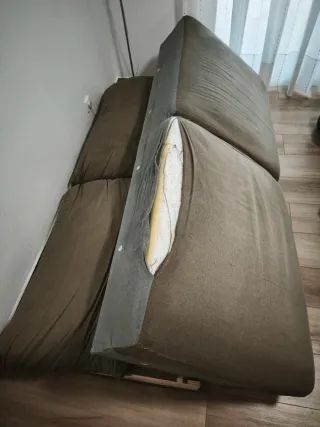 Sofá 3 plazas Ikea marrón tela