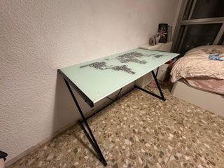 Mesa escritorio cristal diseño mapa