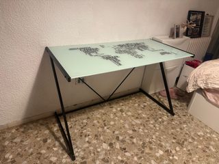 Mesa escritorio cristal diseño mapa