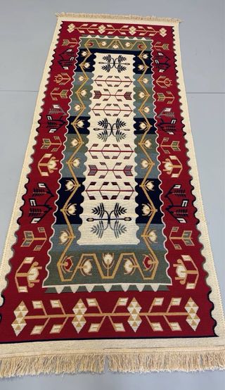 Alfombra Kilim Algodón Étnica 80x200 cm