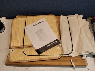 Cesto Ropa Bambú 95L con Tapa 40x40x61 SONGMICS LCB060Y01