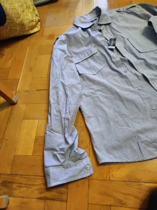 Camisa de vestir rayas azul/blanco