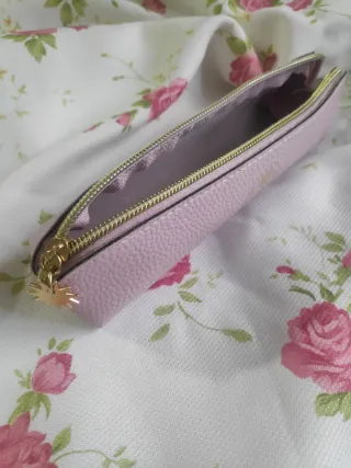 Estuche rosa con cremallera