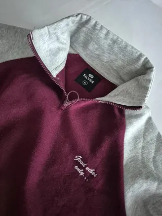 Sudadera unisex Morada y Gris con Cremallera