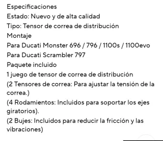 Tensores y casquillos Ducati