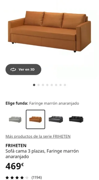 Sofá Cama Ikea Friheten Naranja