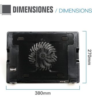 Soporte portátil IGGUAL RP1V17 refrigeración ventilador ajustable USB 17" negro