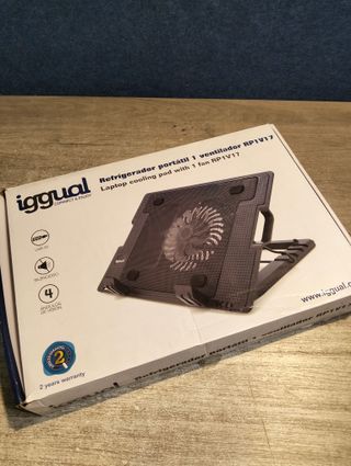Soporte portátil IGGUAL RP1V17 refrigeración ventilador ajustable USB 17" negro