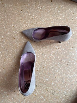 Zapatos de tacón gris, talla 39, 8cm