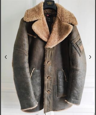 Abrigo Aviador Shearling Diesel talla M 100% piel
